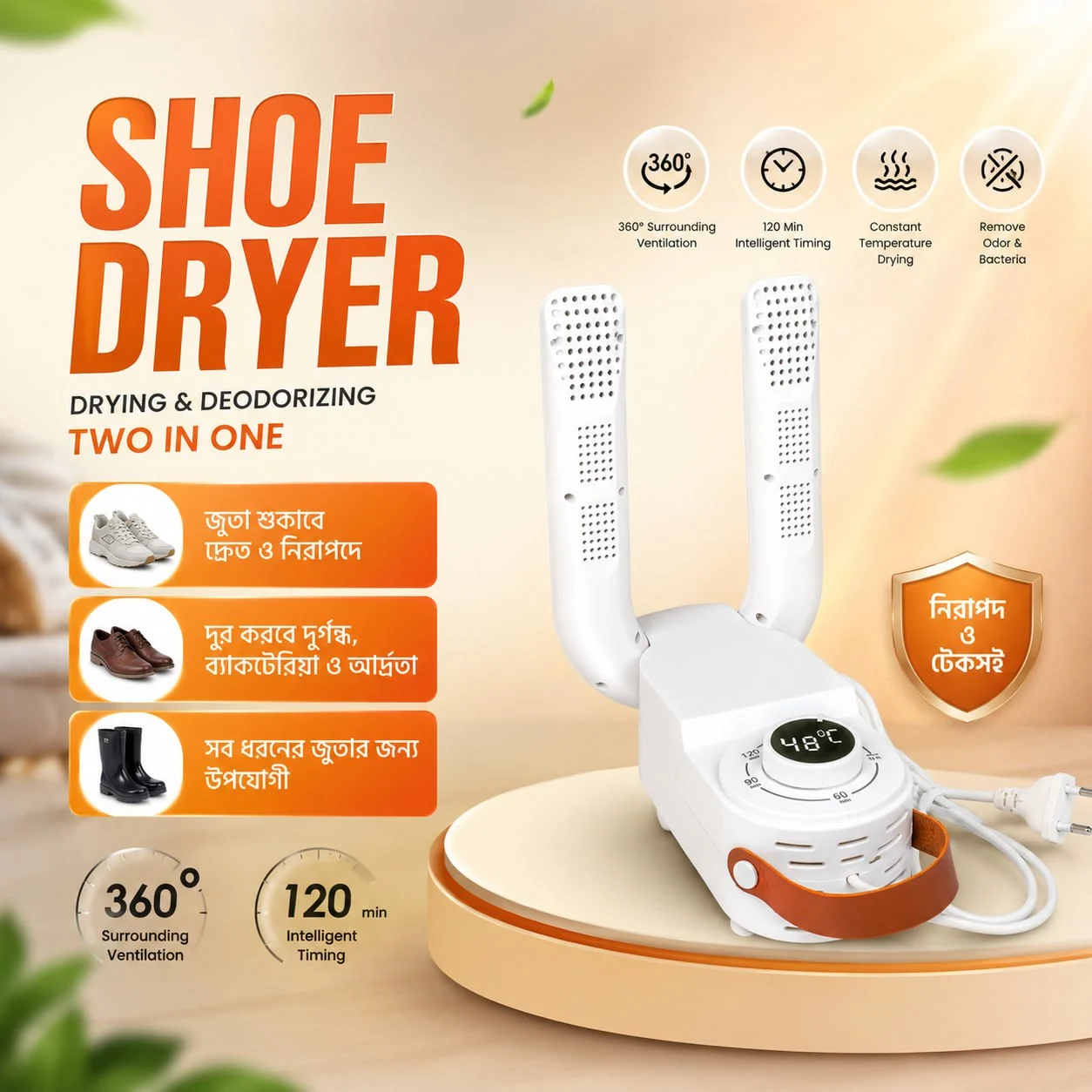 Electric Shoes Dryer 220V Portable Fold-able(12404)